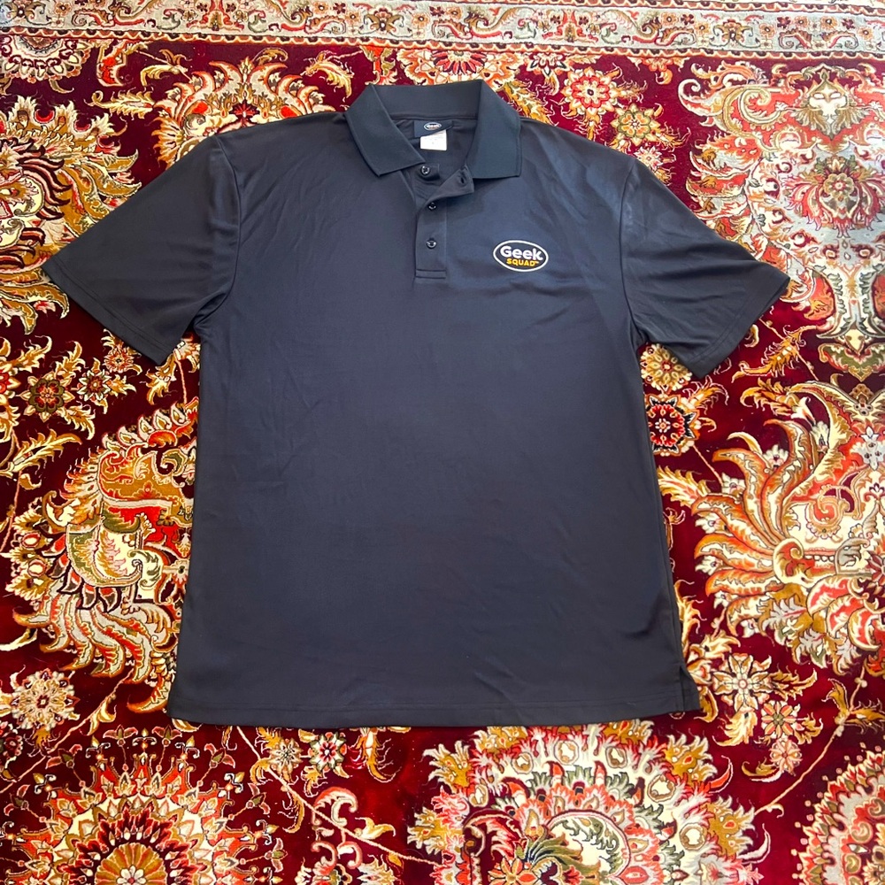 Geek Squad Polo Shirt Men’s Size Large Black Short Sleeve Best Buy Shirt - Nice!